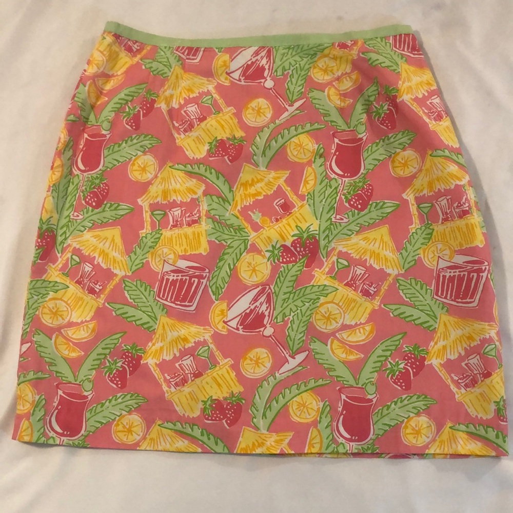 Lilly Pulitzer Juice Bar Print Vintage Mini Skirt Size 8